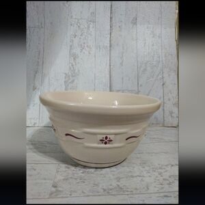 Longaberger Woven Traditions Heritage Red Large Mixing Bowl Serving Pottery 8"